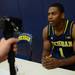 Michigan freshman Glenn Robinson III answers a question from a reporter during media day at the Player Development Center on Wednesday. Melanie Maxwell I AnnArbor.com